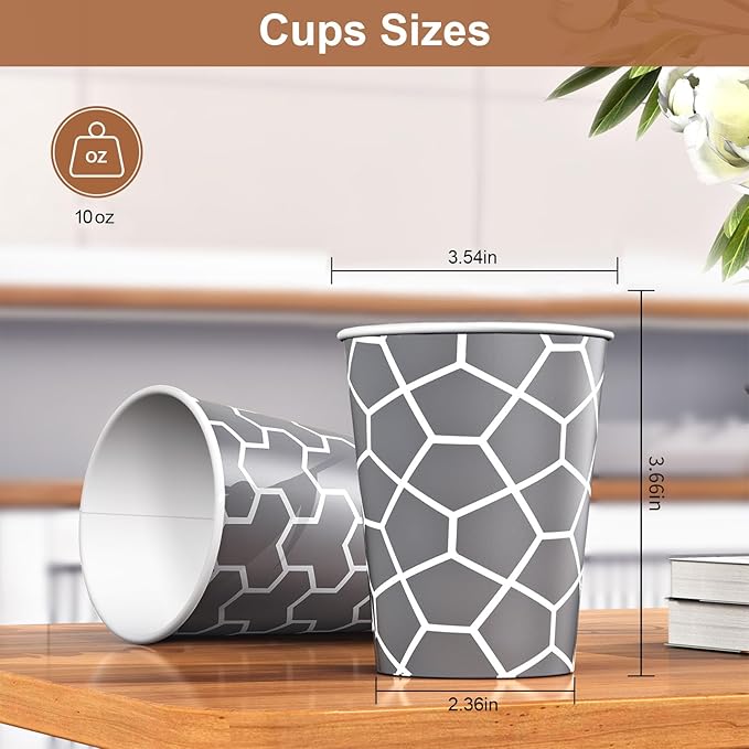 240 Count 10 oz Paper Coffee Cups, Disposable Paper Cups, Hot/Cold Beverage Drinking Cups for Water, Coffee, Tea, Juice