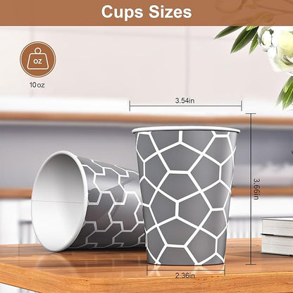240 Count 10 oz Paper Coffee Cups, Disposable Paper Cups, Hot/Cold Beverage Drinking Cups for Water, Coffee, Tea, Juice