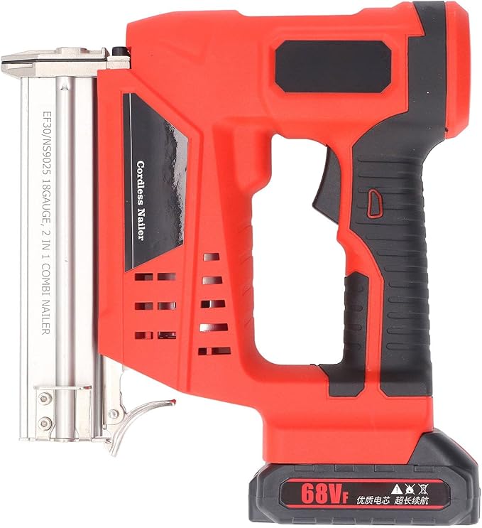 Eujgoov Cordless Nailer Kit Electric Staple Guns Stapler Nail, Battery Powered 18V 2Ah for Woodworking Projects, 2 Modes DIY Pneumatic Brad