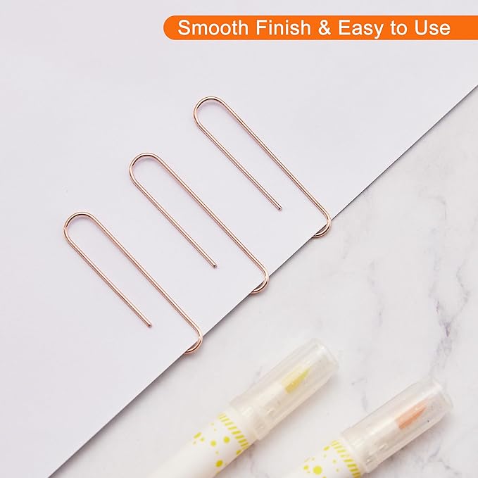 NEEWAY Rose Gold Paper Clips, 200 Count Large Size, 2 Inch Jumbo Paperclips, School and Office Supplies (Pack of 2)