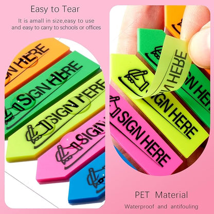 800 Sheets Sign Here Index Marker, Assorted Colors Sign Here Tabs Sign Post Here Index, Flags Vital Signs Sticky Notes for documents notebooks Contracts, Books,Files or Notary Supplies