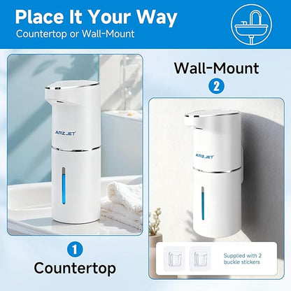 2 Pack Automatic Soap Dispenser, Touchless Rechargeable Dish Soap Dispenser, 3 Level Adjustable Dispensing, 350 ml/13oz Hand Soap Dispensers for Bathroom Kitchen (White)
