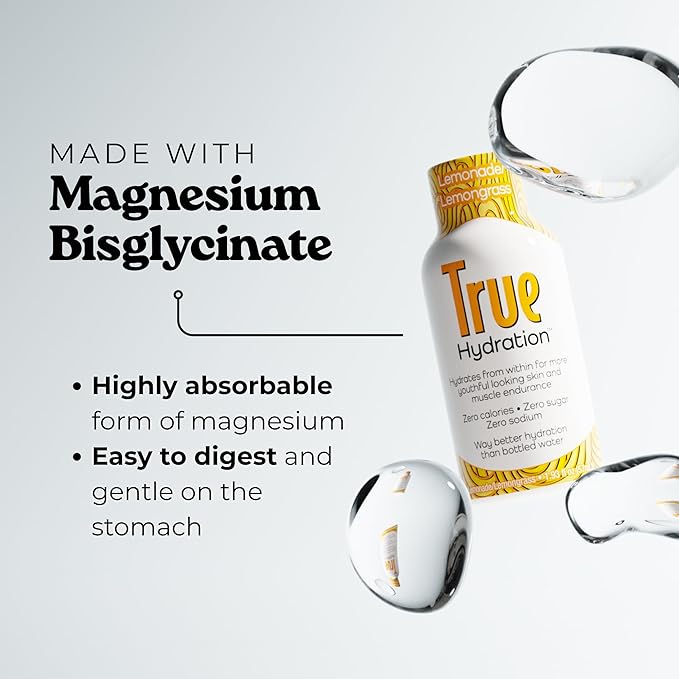 True Hydration Shots Lemonade Lemongrass Flavor – 12 Pack of 1.93 fl oz Shots – Electrolytes – Amino Acids – Zero Sugar – Zero Sodium – Vegan – Gluten-Free Hydration