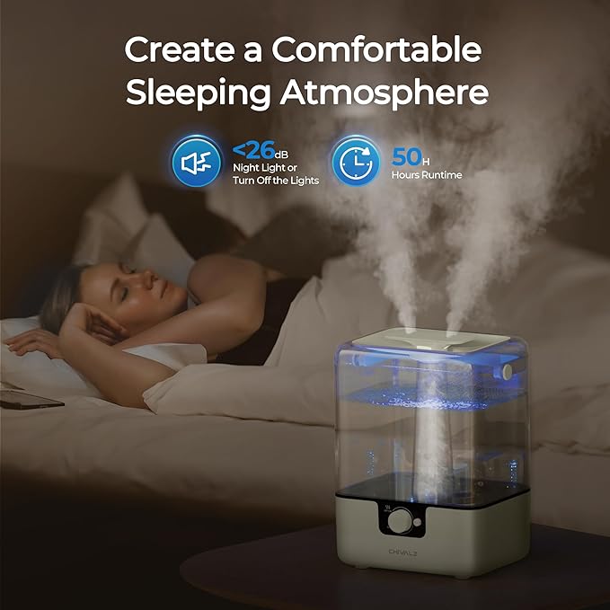 CHIVALZ Humidifiers for Bedroom, 9.37 * 7.4 * 12.67 inch, YZY6001-KC