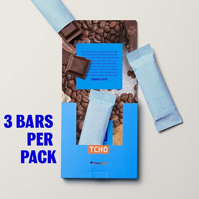 TCHO Choco Latte 47% Oat Milk Chocolate Bars (10 pack) | Plant Based, Organic & Fair Trade, | Non GMO, Non-Dairy, Vegan Chocolate, Soy Free (2.5oz each)