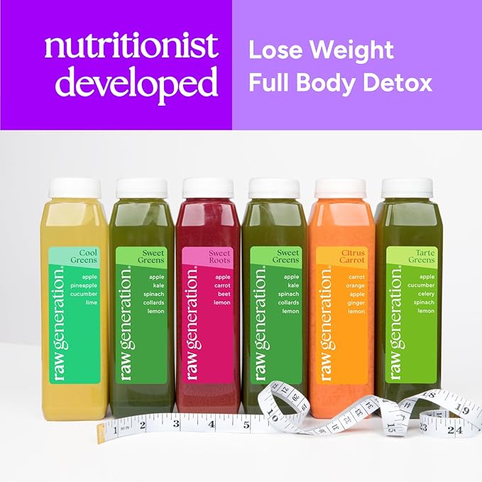 Raw Generation Skinny Cleanse – 7-Day Juice Cleanse for Weight Loss, Detox, Reduced Bloating & Increased Energy – 42 Cold-Pressed Juices to Crush Cravings & Reset Your Diet