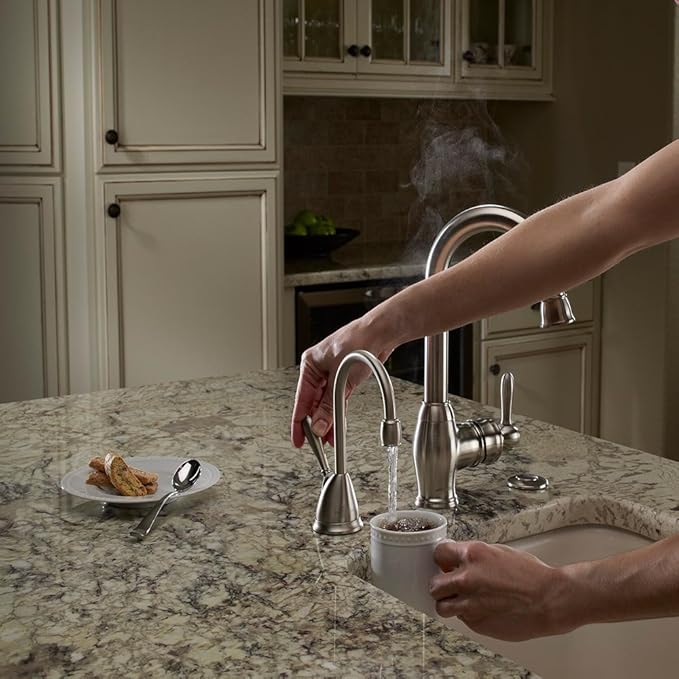 InSinkErator View Instant Hot Water Dispenser System - Faucet & Tank, Satin Nickel, H-View-SN 14.6 x 10 x 8.4 inches