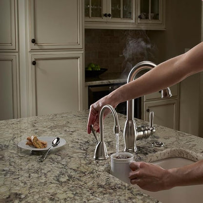 InSinkErator View Instant Hot Water Dispenser System - Faucet & Tank, Satin Nickel, H-View-SN 14.6 x 10 x 8.4 inches