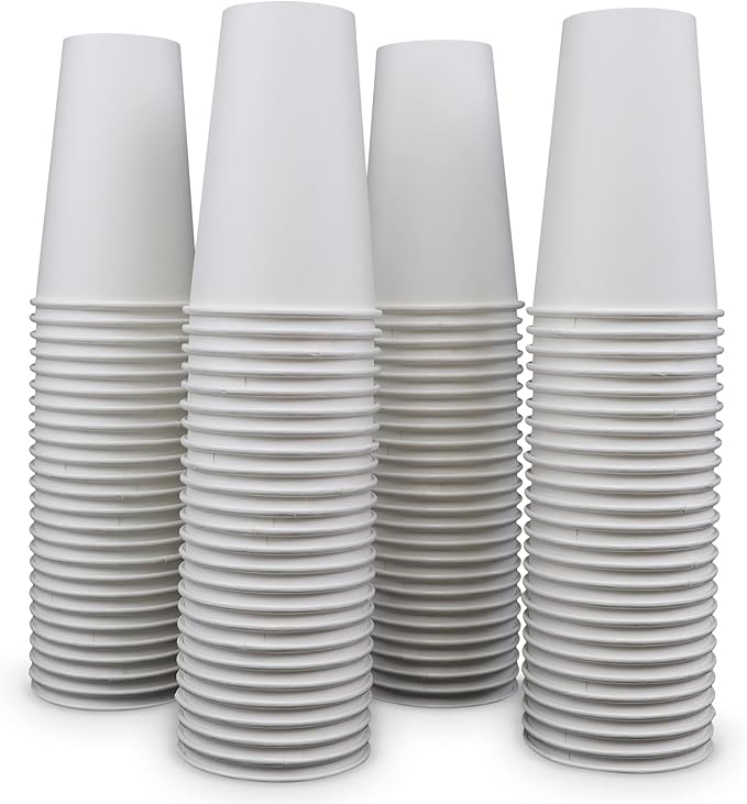 Paper Cold Cups for Juice & Soda 16 oz Made in USA | Food-Grade Bulk 1000 Count Cups for Restaurants | Recyclable Disposable 16 Ounce White Cups for Cold Fountain Drinks & Smoothies