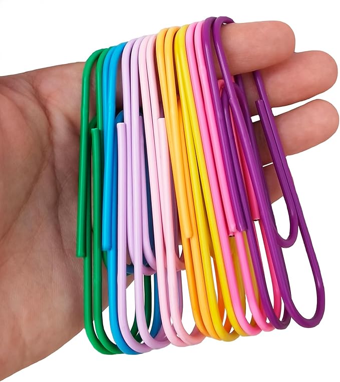 40-Pack 4 Inches Mega Large Paper Clips - 8 Colors Per Color 5pcs 100mm Cute Paper Needle Multicolor Bookmark,Office Supply Accessories (8 Colors/40pcs)