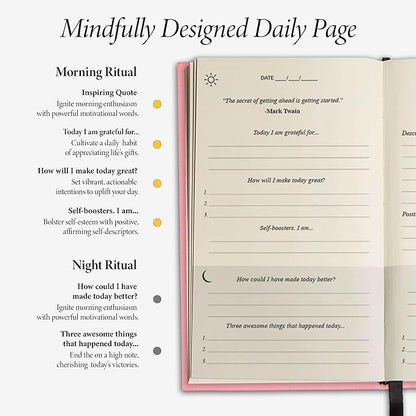 The Original Gratitude Journal for Women 2026 - Daily Gratitude Practice for Girls with Inspiring Quotes & Mindful Prompts for Affirmation Reflection and Happiness - Premium Linen Pink