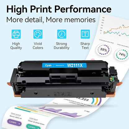 206X Toner Cartridges 4 Pack High Yield with Chip Replacement for 206X 206A HP Toner Cartridges Set for Color Laserjet Pro MFP M283fdw M283cdw M283fdn Pro M255dw M255nw M283 M255 Printer | 206X Toner