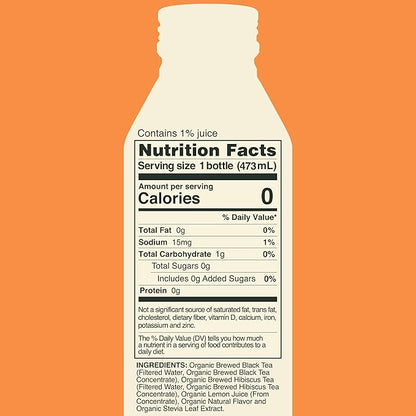 Saint James Iced Tea - Organic Black Tea - Non-GMO, Gluten Free, Zero Calorie, Zero Sugar - Blood Orange, 12 Pack (16 fl oz each)