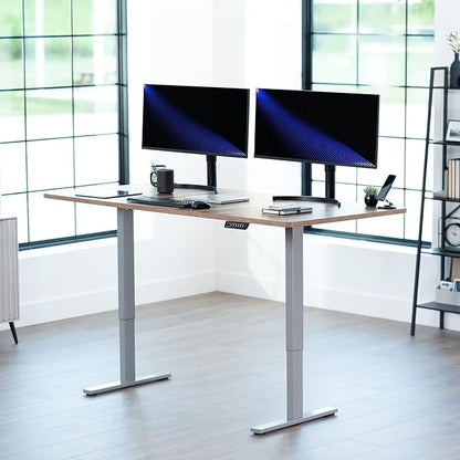 VIVO Electric 71 x 36 in Standing Desk, Memory Height Adjustment, 1B Series, Reclaimed Wood Top Gray Frame, DESK-KIT-1G7P-36