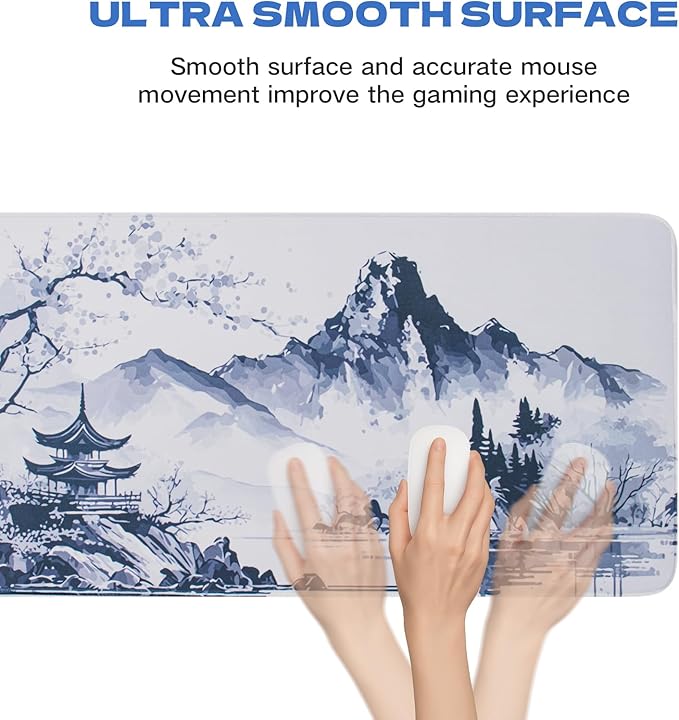 Large Mouse Pad, Japanese Desk Mat Extended Non-Slip Keyboard Mouse Pad Waterproof Office Desk Pad 23.6" x 11.8" Anime Mouse Pads Desktop Protector for Office and Home