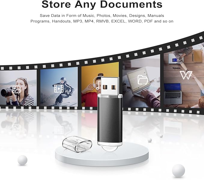 TOPESEL 5 Pack 1GB USB 2.0 Flash Drive Memory Stick Thumb Drives (5 Mixed Colors: Black Blue Green Red Silver)