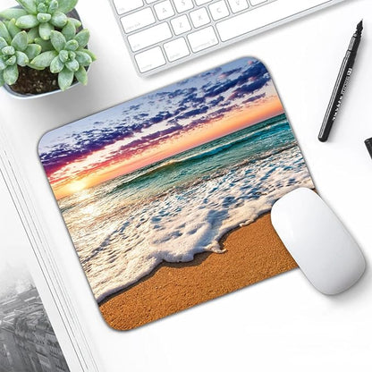Beach Patterns Desk Mat, Large Gaming Mouse Pad Non-Slip Rubber Base with Stitched Edges, Waterproof Protection for PC Laptop Home Office Desk Decor (8x9in)