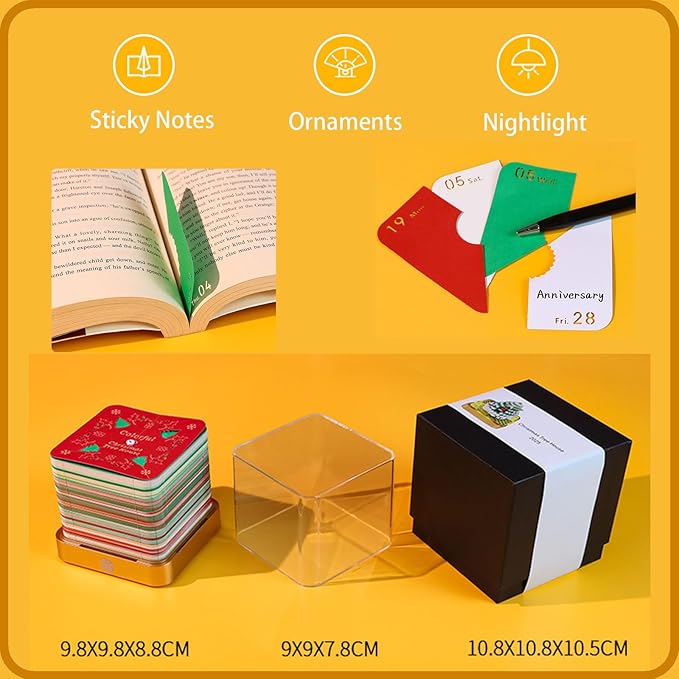 3D Calendar 2026 Time Piece Calendar 3D Memo Pad Tear Away Carving Art Notepad Paper Sculpture Artwork for Sticky Note Record DIY Christmas Gift Office Desktop Decoration-Golden Christmas Tree