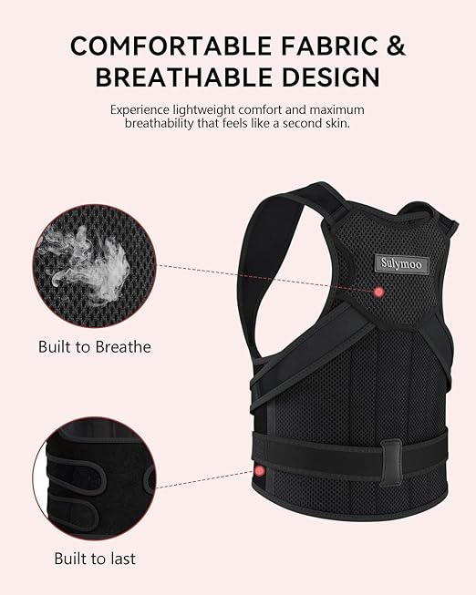 Posture Corrector for Women and Men, Back Brace with Shoulder Support, Adjustable Full Back Brace Straightener for Posture Improving, Relief for Upper & Lower Back, Shoulder Pain (Medium)
