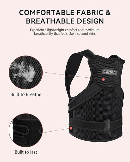 Posture Corrector for Women and Men, Back Brace with Shoulder Support, Adjustable Full Back Brace Straightener for Posture Improving, Relief for Upper & Lower Back, Shoulder Pain (Large)