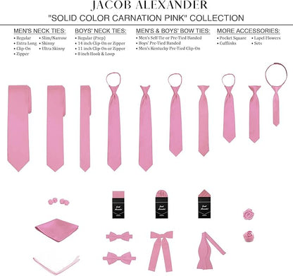 Jacob Alexander Solid Color Mens Tie - Soft-lined Necktie - Timeless Formal Look for Weddings and Business - (Regular Size)