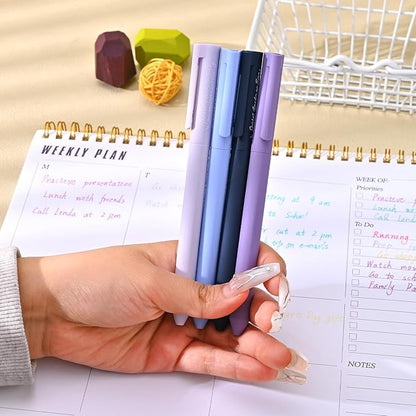 BAYTORY 8Pcs Colored Gel Pens, 0.5mm Fine Point Multicolored Ink Pen, Colorful Pens Smooth Writing for Note Taking and Marking Supplies (Purple)
