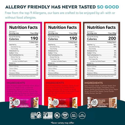 88 Acres Granola Bars | Gluten Free, Nut-Free Oat and Seed Snack Bar | Vegan & Non GMO | 12 Pack (Variety Pack)…