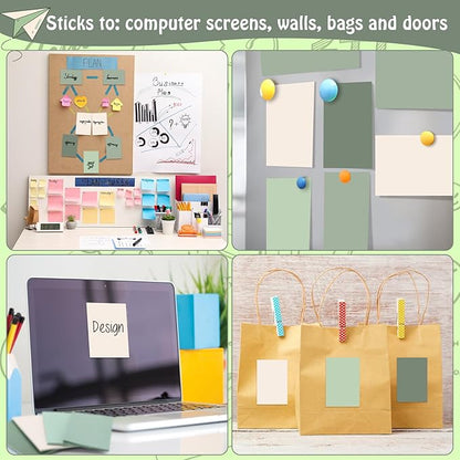 Fainne 8 Pack Sticky Notes Bulk Back to School Supplies Self Stick Note Pads Paper Memo for Office First Day of School Student Teacher Essentials (3 x 5 Inch,Morandi Color)