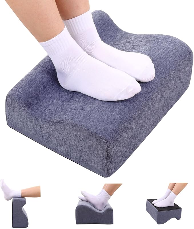 Foot Rest for Under Desk at Work,at Work Soft Ergonomic Footrest,Support Foot Pillow,Heel Chair,Leg Elevation Pillow (Blue)