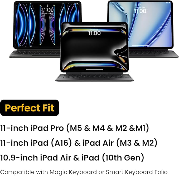 tomtoc 360 Protective Puffy Tablet Sleeve for 11-inch iPad Pro 2025 (M5/M4/(4th/3rd/2nd/1st Gen), 11-inch iPad Air (M3/M2 with Magic Keyboard/Smart Keyboard Folio, Quilted Soft Puffer iPad Case Bag