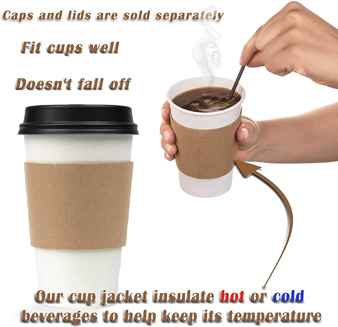 FMP Brands [1000 Pack] Kraft Coffee Cup Sleeves Disposable for Hot Drinks, Durable Corrugated Cardboard Cup Sleeves for 12-24 oz Cups, Beverage Insulator and Hand Protection for Hot & Cold Drinks