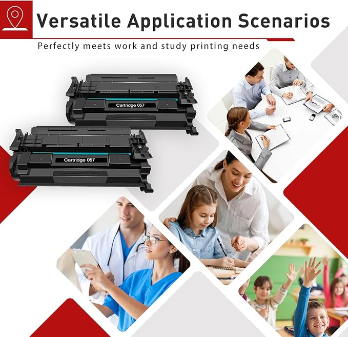 057 Toner Cartridge Replacement for Canon 057H 057 CRG-057 Toner Cartridge Use with ImageCLASS MF445dw MF448dw MF449dw LBP226dw LBP227dw LBP228dw Printers(057 Black,2X Pack)