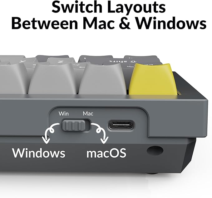 Keychron Q4 Wired Custom Mechanical Keyboard, 60% Layout QMK/VIA Programmable Macro with Hot-swappable Gateron G Pro Red Switch Double Gasket Compatible with Mac Windows Linux (Gray)