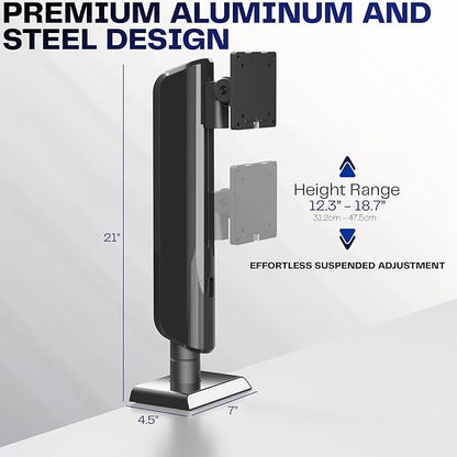 VIVO Heavy Duty Aluminum Ultrawide Monitor Desk Mount for up to 49 inch Screens, Holds 39.6 lbs, Space Efficient Vertical Lift Stand, Black, STAND-149J