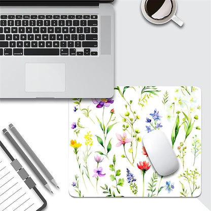 Square Mouse Pad Beautiful Flowers Plants 1, Personalized Premium-Textured Custom Mouse Mat Design, Washable Mousepad Cloth, Non-Slip Rubber Base Computer Mouse Pads for Wireless Mouse