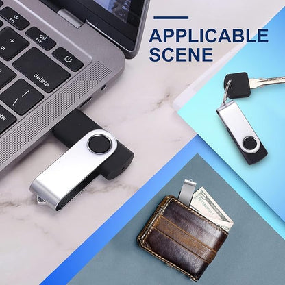 Generic 64GB Flash Drive 5 Pack USB 2.0 Flash Drive Thumb Drive USB Flash Driver Drive Pack Keychain Design Jump Drives Memory Stick for Data Storage(5 Pack Swivel USB Mixed Colors 64GB)