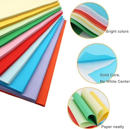 600 Sheets Colored Paper A4 Origami Printer Copy Multipurpose Printing Paper for DIY Craft Scrapbook Office 8.3" X 11.7", 10 Assorted Colors（70 gsm）