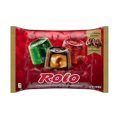 CHR ROLO Creamy Caramels Wrapped In Rich Chocolate Candy Laydown Bag 17 oz. (Pack of 2)