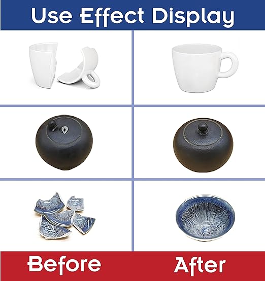 30g Ceramic Glue,China Porcelain and Pottery Repair,Super Instant Glue Bonding Between Ceramics,No Smell After Cure,Waterproof Clear