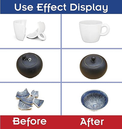 30g Ceramic Glue,China Porcelain and Pottery Repair,Super Instant Glue Bonding Between Ceramics,No Smell After Cure,Waterproof Clear