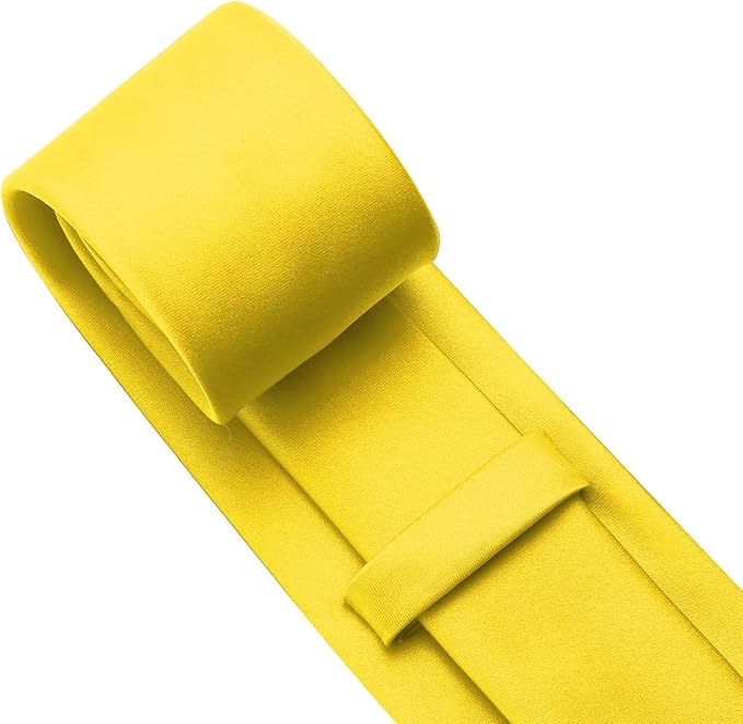 KOOELLE Men's Ties Solid Pure Color Plain Neckties Formal Black Ties For Men