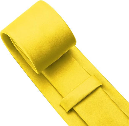 KOOELLE Men's Ties Solid Pure Color Plain Neckties Formal Black Ties For Men