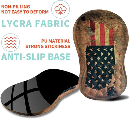 Ergonomic Mouse Pad Wrist Support with Memory Foam Massage Bulge, Carpal Tunnel Pain Relief Mousepad Wrist Rest for Mouse(12x8 inch, USA Flag Map)