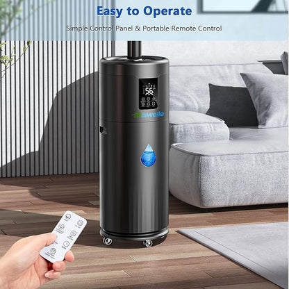 Large Humidifiers for Bedroom, 4.5 Gal Cool Mist Humidifier for Large Room Whole House with Remote Control, 800mL/h Output, 48H Runtime, Auto Humidistat, Wheels, Timer, Essential Oil Tray