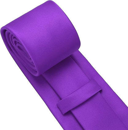 PenSee Men's Tie Set Solid Pure Color 3.15" (8CM) Classic Formal Plain Necktie and Pocket Square Set For Men