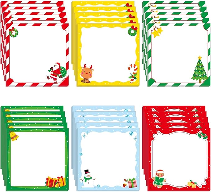 30 Pack Christmas Sticky Notes- 600 Sheets Xmas Notepads for Adult Appreciation Gifts Holiday Notes Message Reminder School Supplies