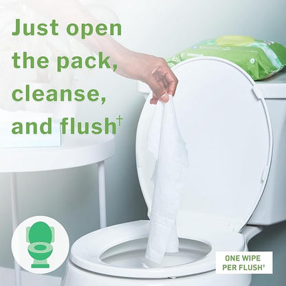 McKesson Flushable* Adult Wet Wipes XL – 288 Wipes (3 Pack of 96) – Aloe & Vitamin E, Plant-Based Cleansing Wipes, Unscented, Extra Large