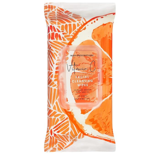 Body Prescription Makeup Cleansing Wipes - Gentle and Effective Face Wipes, 1 Count (Pack of 1), Vitamin C