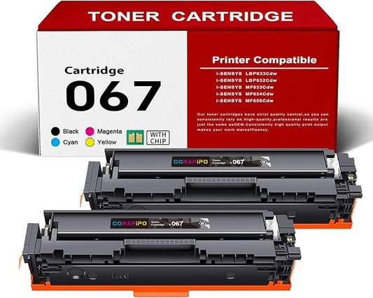 067 Black Toner Cartridge: Compatible Replacement for Canon 067 067H CRG-067 Toner Cartridges Work for ImageClass LBP632Cdw LBP633Cdw LBP630C MF650C MF656Cdw MF654Cdw Printers