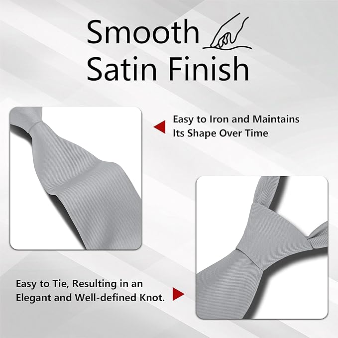 Fineknot Black Ties for Men, Formal Neckties for Men, Solid Color Mens Ties for Business, Wedding, Party, Mens Neck Tie